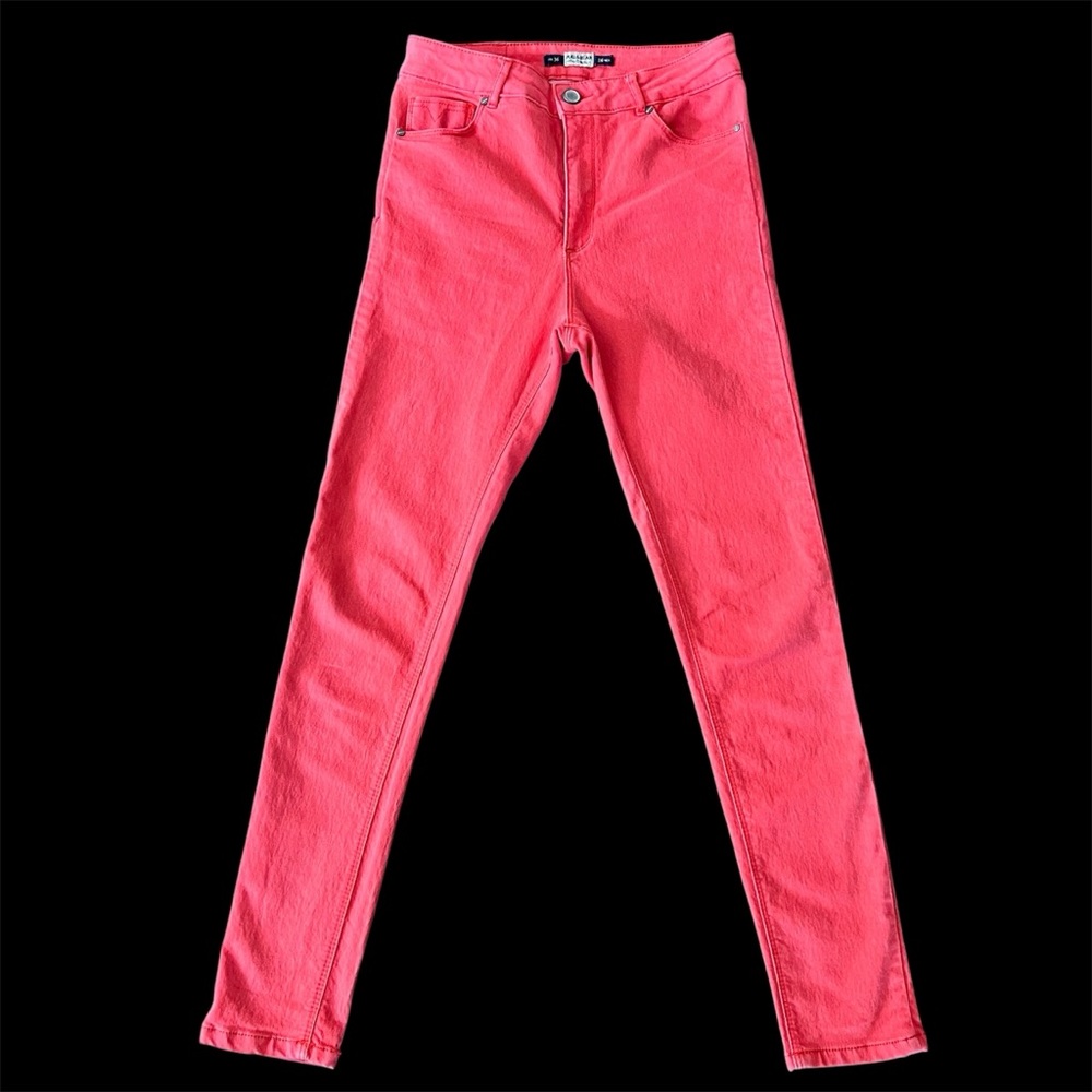 Pull & Bear Salmon Neon Pink Skinny Stretchy Pants - Size EUR 36 US 4